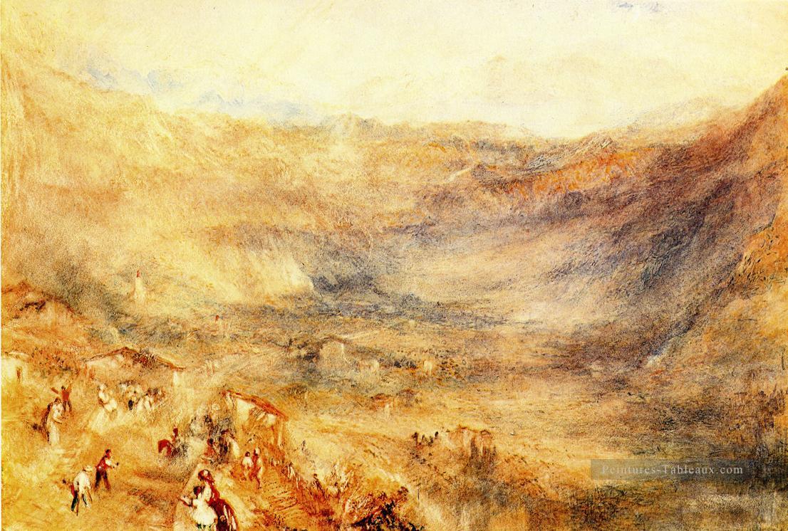 Le col du Brunig depuis Meringen Paysage romantique Joseph Mallord William Turner Montagne Peintures à l'huile